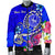 Tahiti Custom Personalised Men's Bomber Jacket - Turtle Plumeria (Blue) - Polynesian Pride