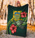 Tuvalu Polynesian Premium Blanket - Green Turtle Hibiscus - Polynesian Pride