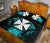 Wallis And Futuna Polynesian Quilt Bed Set Hibiscus Turquoise - Polynesian Pride