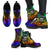 Tuvalu Learther Boots - Rainbow Polynesian Pattern - Polynesian Pride