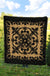 Hawaii Premium Quilt Royal Pattern - Black And Gold - Polynesian Pride