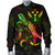 Kosrae Polynesian Men's Bomber Jacket - Turtle With Blooming Hibiscus Reggae - Polynesian Pride