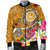 Tahiti Custom Personalised Men's Bomber Jacket - Turtle Plumeria (Gold) - Polynesian Pride