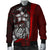 Kosrae Micronesia Men's Bomber Jackets Red - Turtle With Hook - Polynesian Pride