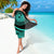 Hawaii Coat Of Arm Sarong Turquoise - Circle Style - Polynesian Pride