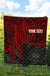 Samoa Personalised Premium Quilt - Samoa Coat Of Arms With Polynesian Patterns In Heartbeat Style (Red) - Polynesian Pride