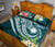 Marshall Islands Polynesian Quilt Bed Set - Summer Plumeria (Turquoise) - Polynesian Pride