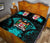 Fiji Polynesian Quilt Bed Set Hibiscus Turquoise - Polynesian Pride