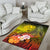 Tahiti Area Rug - Humpback Whale with Tropical Flowers (Yellow) - Polynesian Pride