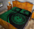 Hawaii Coat Of Arms Polynesian Quilt Bed Set - Circle Style Green - Polynesian Pride