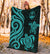 Guam Polynesian Premium Blanket - Turquoise Tentacle Turtle - Polynesian Pride