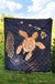 Hawaii Kakau Polynesian Turtle Map Premium Quilt - Indigo Ver 1 - Polynesian Pride