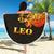 Sun In Leo Zodiac Beach Blanket Polynesian Tattoo Simple - Orange Black - Polynesian Pride