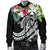 Wallis and Futuna Polynesian Men's Bomber Jacket - Summer Plumeria (Black) - Polynesian Pride