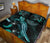 Palau Polynesian Quilt Bed Set - Turtle With Blooming Hibiscus Turquoise - Polynesian Pride