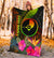 YAP Polynesian Personalised Premium Blanket - Hibiscus and Banana Leaves - Polynesian Pride