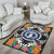 Northern Mariana Islands Area Rug - Coat Of Arms With Tropical Flowers - Polynesian Pride