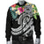 Polynesian American Samoa Men's Bomber Jacket - Summer Plumeria (Black) - Polynesian Pride