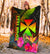 Wallis and Futuna Polynesian Personalised Premium Blanket - Hibiscus and Banana Leaves - Polynesian Pride