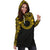 Cook Islands Women Hoodie Dress - Cook Islands Coat Of Arms Polynesian Gold Black - Polynesian Pride