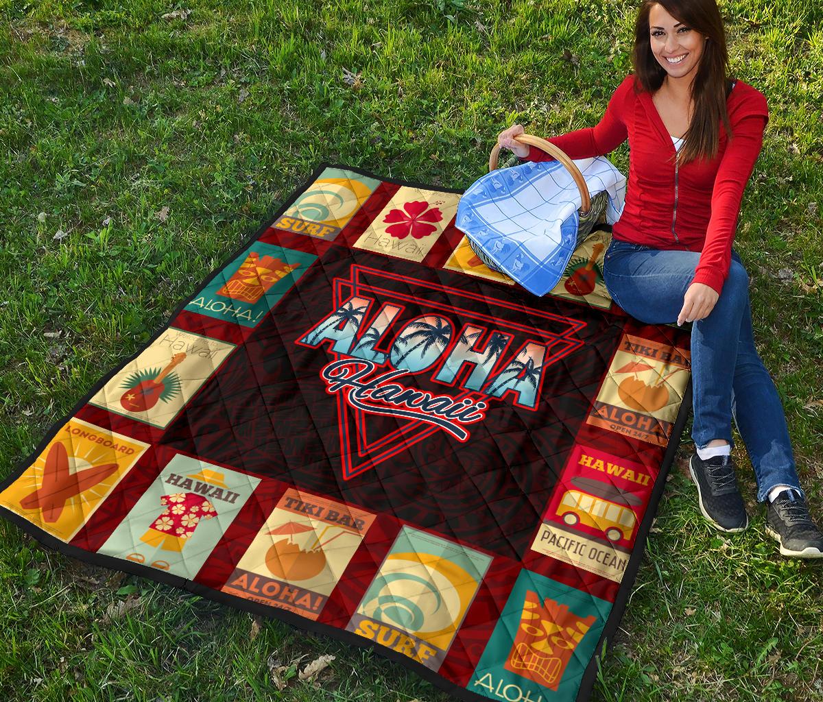 Vintage Hawaii Premium Quilt - Polynesian Pride
