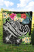 Kosrae Polynesian Premium Quilt - Summer Plumeria (Black) - Polynesian Pride