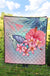 Hawaii Map Kanaka Turtle Galaxy Night Plumeria Hibiscus Premium Quilt - Polynesian Pride