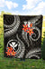 Polynesian Hawaii Premium Quilt - Black Plumeria - Polynesian Pride