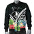 Yap Men's Bomber Jacket - Yap Coat of Arms & Polynesian Tropical Flowers White - Polynesian Pride