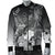 Kosrae Custom Personalised Men's Bomber Jacket - Humpback Whale with Tropical Flowers (White) - Polynesian Pride