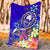 Pohnpei Premium Blanket - Turtle Plumeria (Blue) - Polynesian Pride