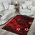 Polynesian Hawaii Kanaka Maoli Area Rug - Humpback Whale with Hibiscus (Red) - Polynesian Pride