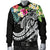 Fiji Polynesian Men's Bomber Jacket - Summer Plumeria (Black) - Polynesian Pride