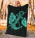 Anchor Turquoise Poly Tribal Premium Blanket - Polynesian Pride