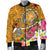 Hawaii Men's Bomber Jacket - Turtle Plumeria Polynesian Tattoo Gold Color - Polynesian Pride