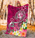 Tonga Premium Blanket - Turtle Plumeria (Pink) White - Polynesian Pride