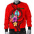 Guam Polynesian Men's Bomber Jacket - Floral With Seal Red - Polynesian Pride