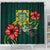 Tuvalu Polynesian Shower Curtain - Green Turtle Hibiscus - Polynesian Pride