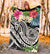 Polynesian American Samoa Premium Blanket - Summer Plumeria (Black) - Polynesian Pride