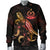 Vanuatu Polynesian Men's Bomber Jacket - Turtle With Blooming Hibiscus Gold - Polynesian Pride