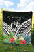 Tonga Premium Quilt - Tonga Coat of Arms & Polynesian Tropical Flowers White - Polynesian Pride