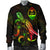 Guam Polynesian Men's Bomber Jacket - Turtle With Blooming Hibiscus Reggae - Polynesian Pride