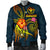 Polynesian Hawaii Men's Bomber Jacket - Legend of Kanaka Maoli (Blue) - Polynesian Pride