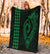 Hawaii Kakau Makau Fish Hook Polynesian Premium Blanket - Green - Polynesian Pride