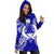 Pohnpei Polynesian Hoodie Dress Map Blue - Polynesian Pride