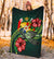 Tonga Polynesian Premium Blanket - Green Turtle Hibiscus - Polynesian Pride