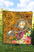 Tonga Premium Quilt - Turtle Plumeria (Gold) - Polynesian Pride