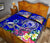 Samoa Custom Personalised Quilt Bed Set - Turtle Plumeria (Blue) - Polynesian Pride