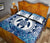 Polynesian Quilt Bed Set - Dark Blue Turtle Palm Gray Version - Polynesian Pride