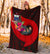 Samoa Premium Blanket - Polynesian Hook And Hibiscus (Red) - Polynesian Pride